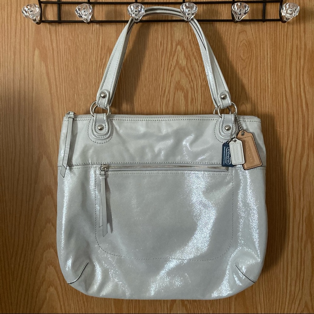 Coach Silver Shimmer Tote Bag